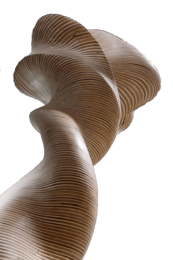 Sculpture de Christina Jékey, bois stratifié organique
